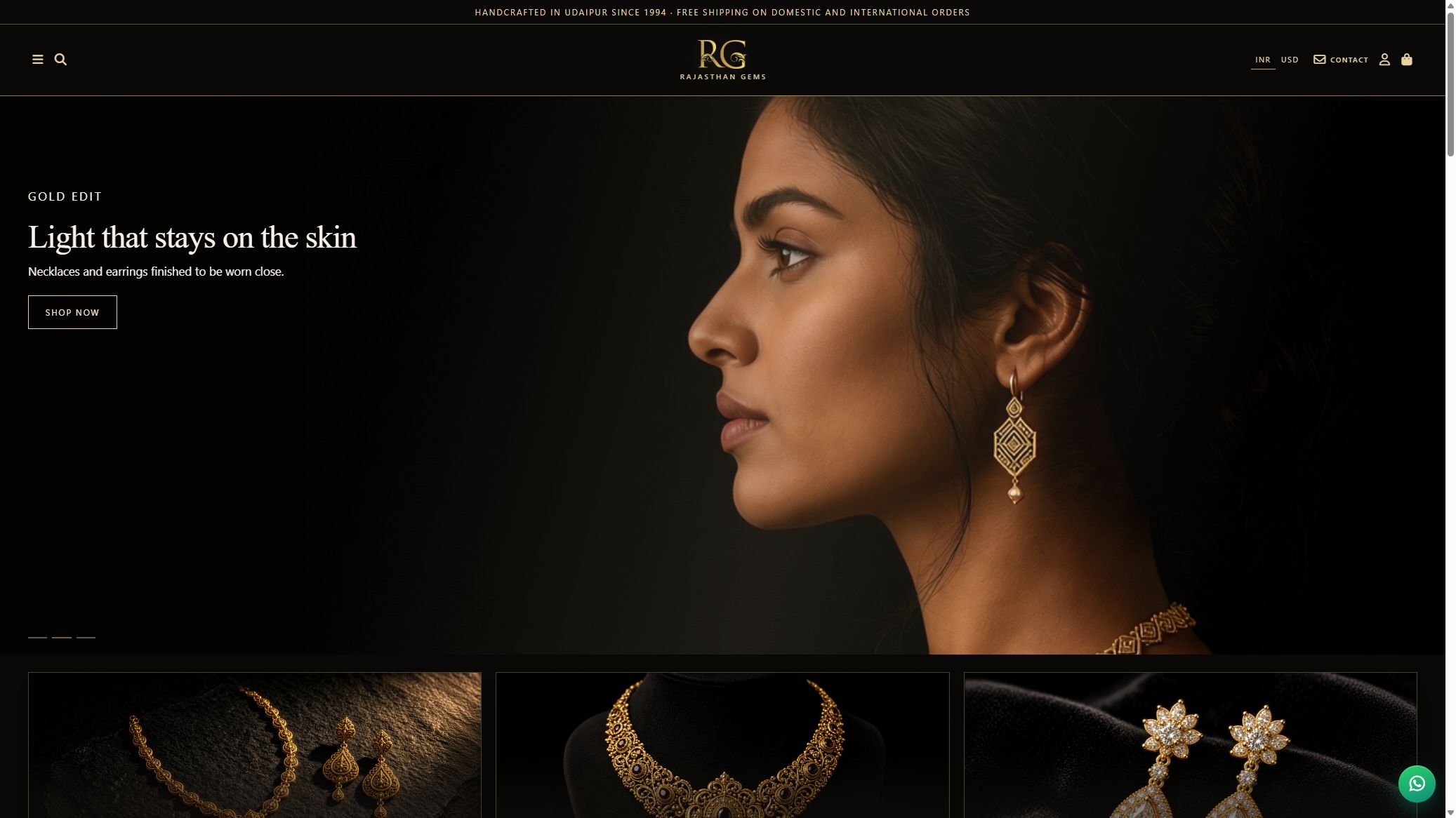 Rajasthan Gems — live Avid Ecommerce storefront screenshot