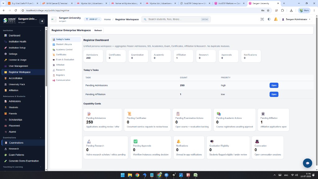 School ERP online admission and fee workflow